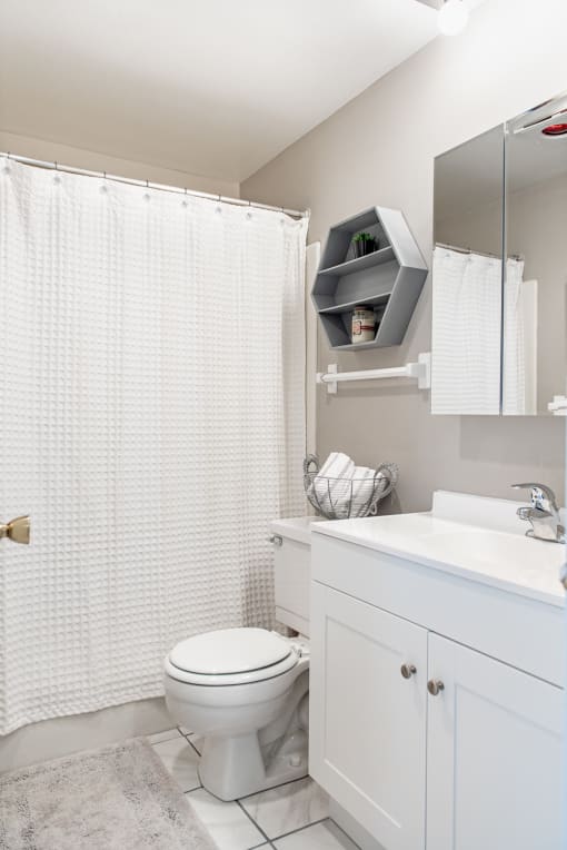 Full bathroom with shower/tub combo
