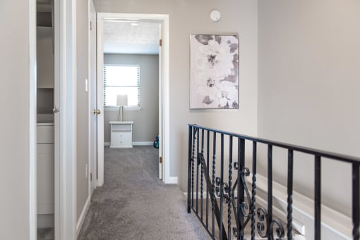 Second-floor hallway between bedrooms