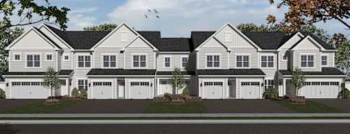 Artist rendering of Erie Ridge Townhome 2-story buildings with garages
