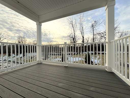 View of typical upper level private balcony