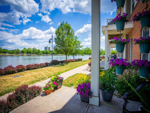 View from spacious, covered, private river-side porch towards Genesee River View from spacious, covered, private river-side porch towards Genesee River
