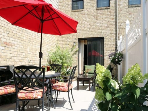 Private patio to furnish as you wish: dine outdoors, lounge, add an outdoor grill and/or potted plants