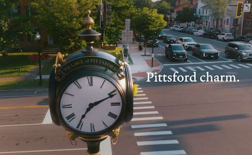 Pittsford Village's clock at the corner of South Main Street and State Street