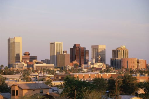 the skyline of the city