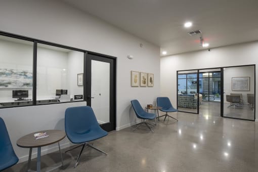 Leasing Office Interior at New Frontier Apartments in Phoenix Arizona