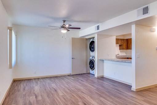 Foothills Village apartment living room with full size washer and dryer