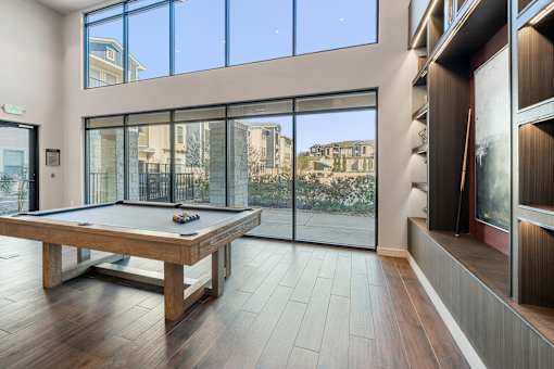 Bright Room with Pool table at Edge and Stone, San Antonio, TX, 78260