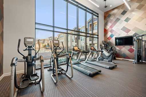 Spacious Fitness center at Edge and Stone, San Antonio, TX