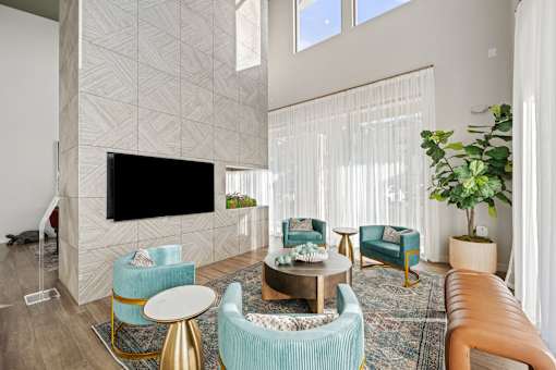 Lounge Area with TV at Edge and Stone, San Antonio, Texas