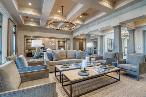 a living room filled with furniture and a chandelier at Citadel at Westpointe, Texas, 78251