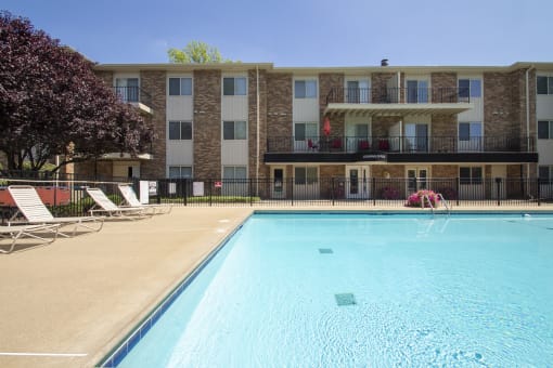 This is a photo of the pool area at Blue Grass Manor apartments in Erlanger KY.