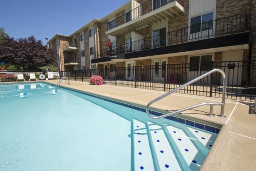 This is a photo of the pool area at Blue Grass Manor apartments in Erlanger KY.
