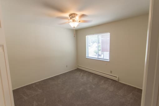 This is a photo of the bedroom in the 1004 square foot, 2 bedroom townhome floor plan at Colonial Ridge Apartments in the Pleasant Ridge neighborhood of Cincinnati, OH.