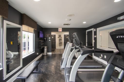 This is a photo of the fitness center at Deer Hill Apartments in Cincinnati Ohio.