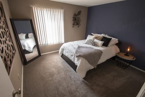 This is a photo of the second bedroom in the 950 square foor, 2 bedroom apartment at Deer Hill Apartments in Cincinnati, OH.