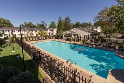 This is a picture of the pool area at Deer Hill Apartments in Cincinnati, Ohio.