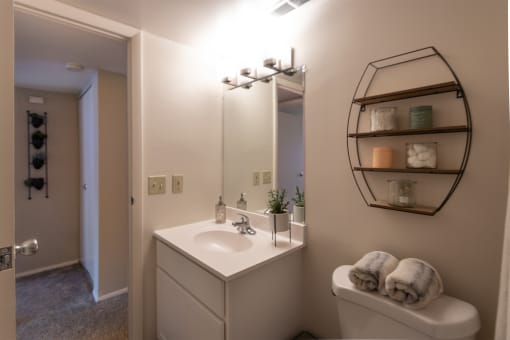 bathroom in the 980 square foot  at Fairfield Pointe, Ohio, 45014