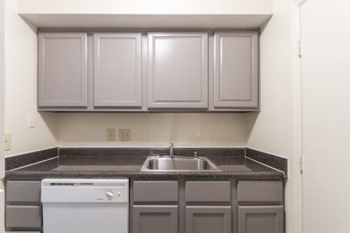 This is a photo the kitchen of the 940 square foot, Sycamore 2 bedroom, 1 bath apartment at Montana Valley Apartments in the Westwood neighborhood of Cincinnati, OH.