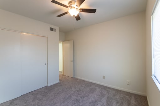 This is a photo the second bedroom of the 833 square foot Chestnut, 2 bedroom apartment at Montana Valley Apartments in Cincinnati, OH.