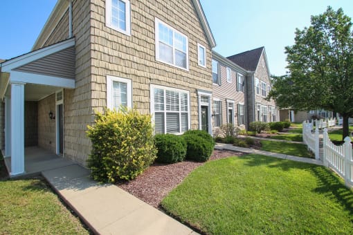 This is a picture of the building exteriors at Nantucket Apartments, in Loveland, OH.