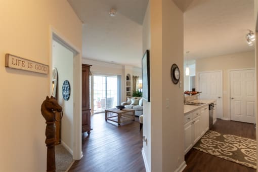 This is a photo of the entryway in the 2 bedroom, 2 bath Islander floor plan at Nantucket Apartments in Loveland, OH.