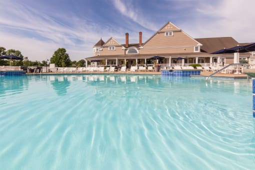 This is a photo of the pool area at Nantucket Apartments in Loveland, Ohio.