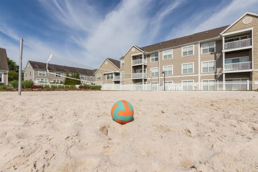 This is a photo of the sand volleyball court at Nantucket Apartments in Loveland, Ohio.