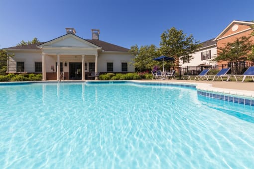 This is a photo of the pool area at Washington Park Apartments in Centerville, OH.