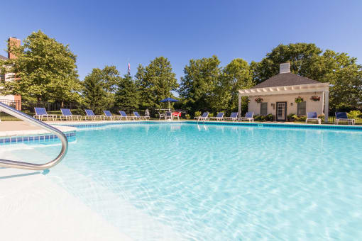 This is a photo of the pool area at Washington Park Apartments in Centerville, OH.