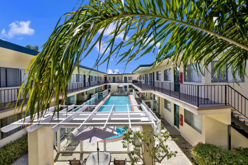 a view of the pool at the palms hotel and spa or nearby at Olive Tree Apartments, Torrance, 90503