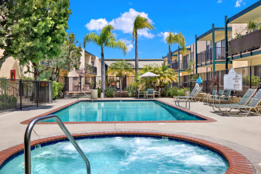 the swimming pool at our apartments at Copa Triana Apartments, Torrance, 90505