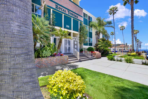 the building in which the hotel is located  at Royal Towers Apartments, Redondo Beach, CA
