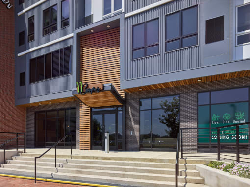a large building with stairs in front of it at 11 Cooper Apartments, New Jersey, 08102
