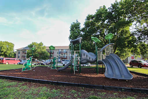 the playground at the apartments for rent at Sutton Hill Apartments, Des Moines