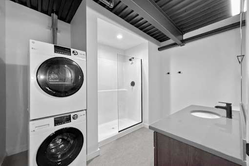 Washer Dryer In A Unit at Plant 1 Lofts, N. Newton, IA 50208  