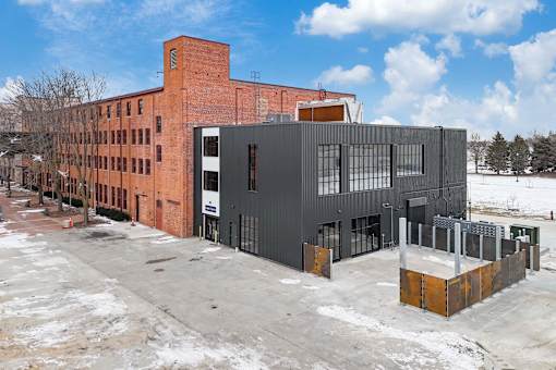 Building Exterior View at Plant 1 Lofts, Iowa   