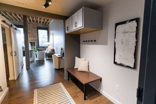 Living And Hallway at Plant 1 Lofts, Iowa, 50208