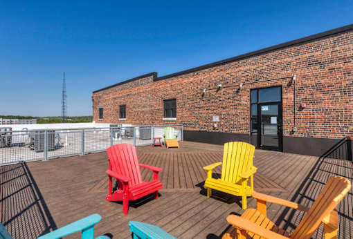 Rooftop Patio at Riverpoint Lofts, Des Moines Iowa   