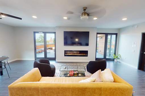 Fireplace Lounge at Canary Lofts, Des Moines, IA, 50311
