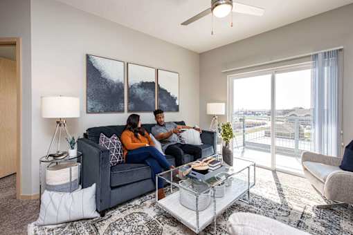 Modern Living Room at Lake Shore Apartments, Ankeny