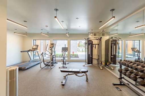 Modern Fitness Center at Rowat Lofts, Des Moines, IA, 50309