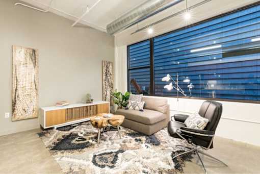 Modern Living Room at Clemens Building, Des Moines, IA, Iowa