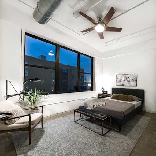 Beautiful Bright Bedroom With Wide Windows at Clemens Building, Des Moines