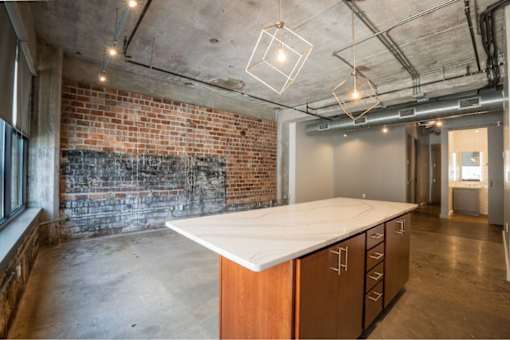 Warm Living And Dining Room at Clemens Building, Des Moines, IA, Iowa