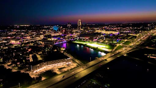 City View In Night at Level, Des Moines  