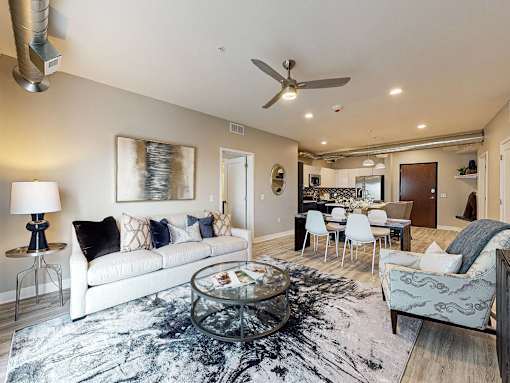 Living Room And Kitchen at Linc, Des Moines