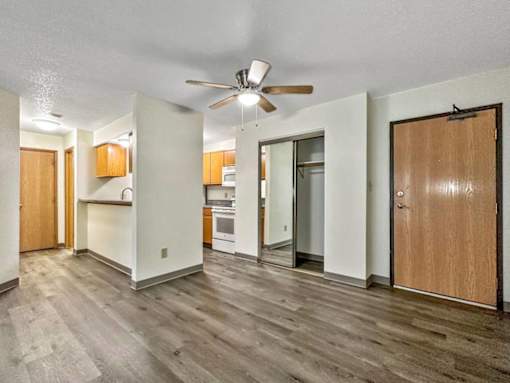 Wood Inspired Plank Flooring at Hamlet Apartments, Iowa