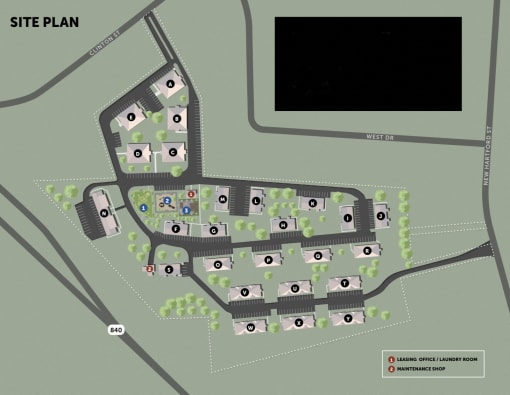 a site plan of the apartment complex