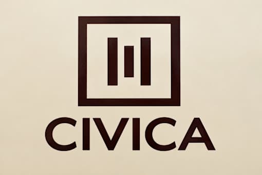 A logo with a bar chart icon and the word CIVICA below it.