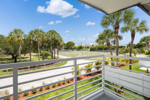 the view from the balcony of a condo